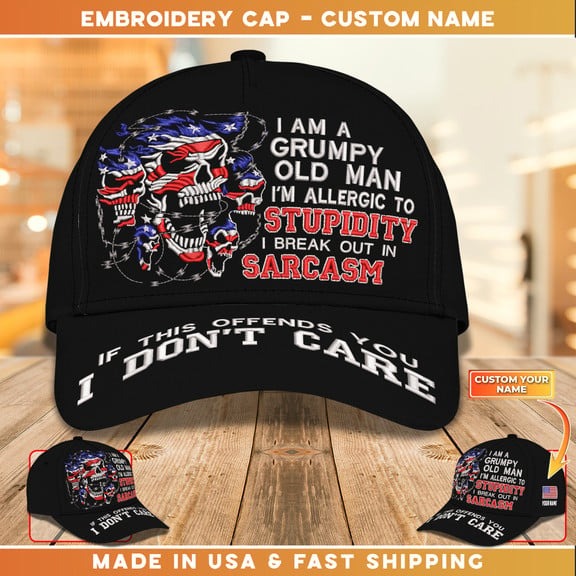 Embroidery Cap - I'm A Grumpy Old Man Cap Custom Classic Embroidery