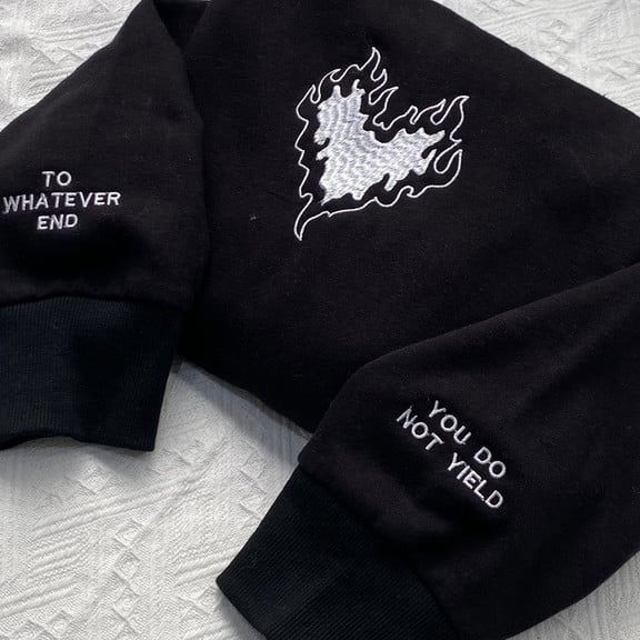 To Whatever End Fireheart Embroidered Sweatshirt, Fireheart Embroidered Hoodie, Bookish Gift
