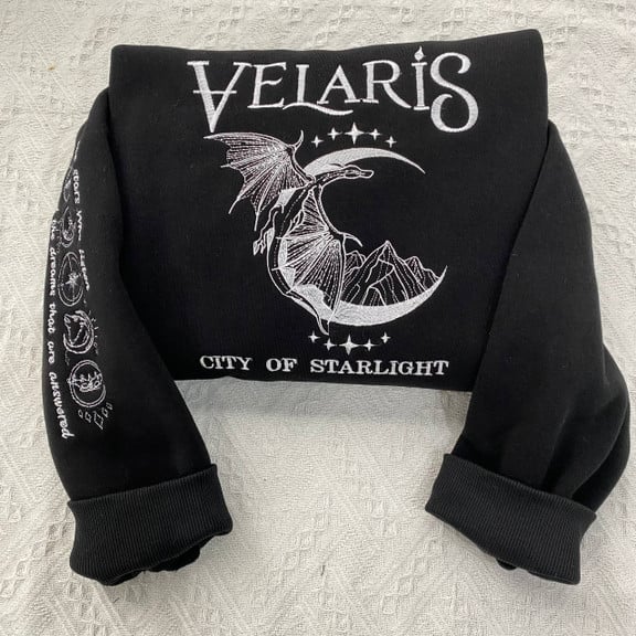 Velaris City Of Starlight Embroidered Sweatshirt, Acotar Series Embroidered Hoodie, Bookish Gift, Booktok Gift