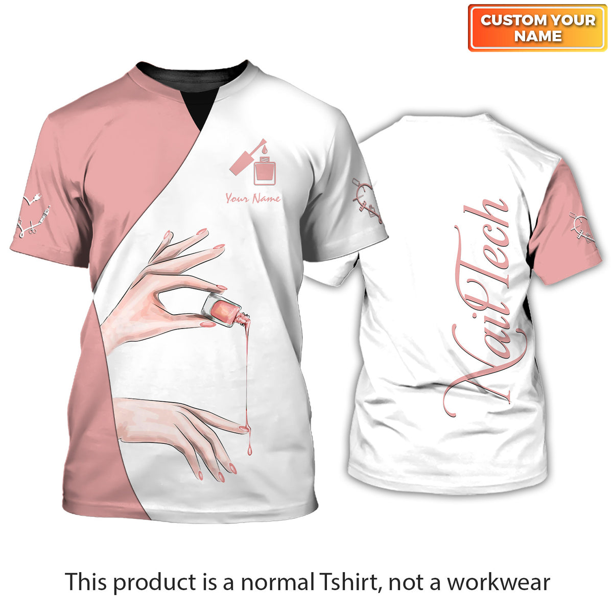 Latest Nail Artist T shirt Custom Nail Salon Uniform Manicurist Tee Sh