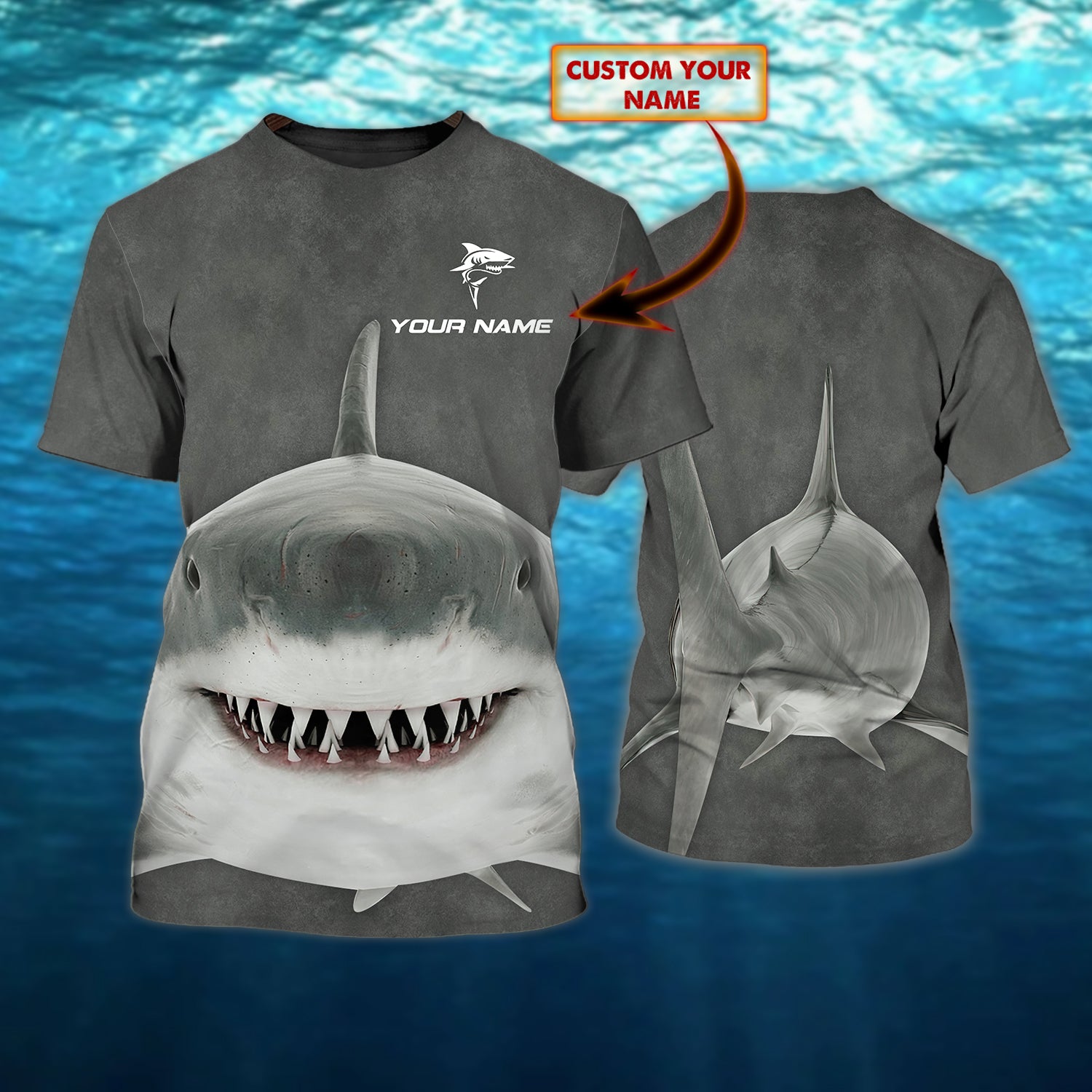 SHARK  - Personalized Name 3D Tshirt 02 - H98 HN2