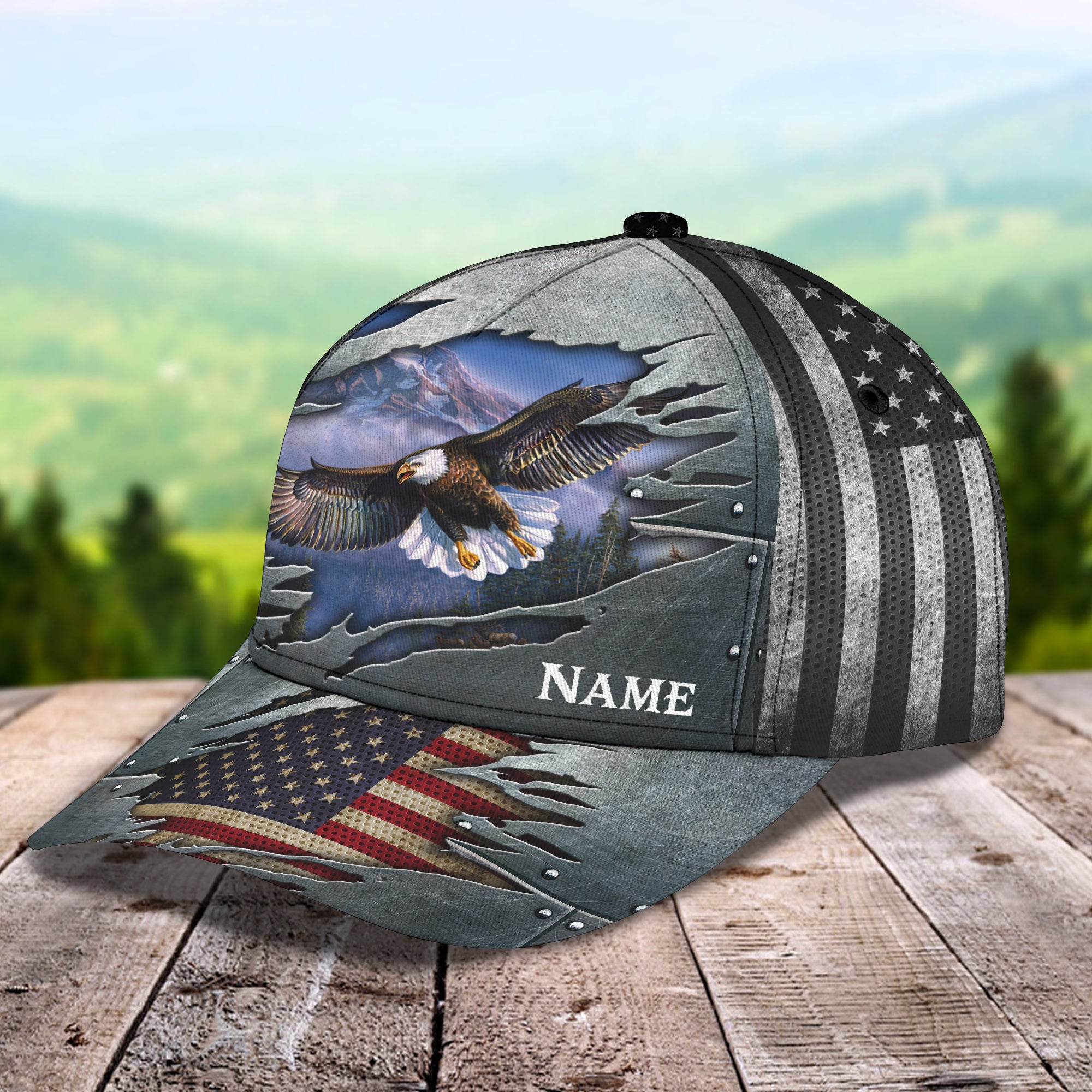 Eagle Us Flag Custom Name classic cap dt69 954