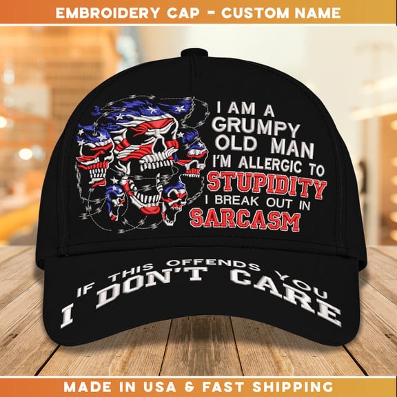 Embroidery Cap - I'm A Grumpy Old Man Cap Custom Classic Embroidery