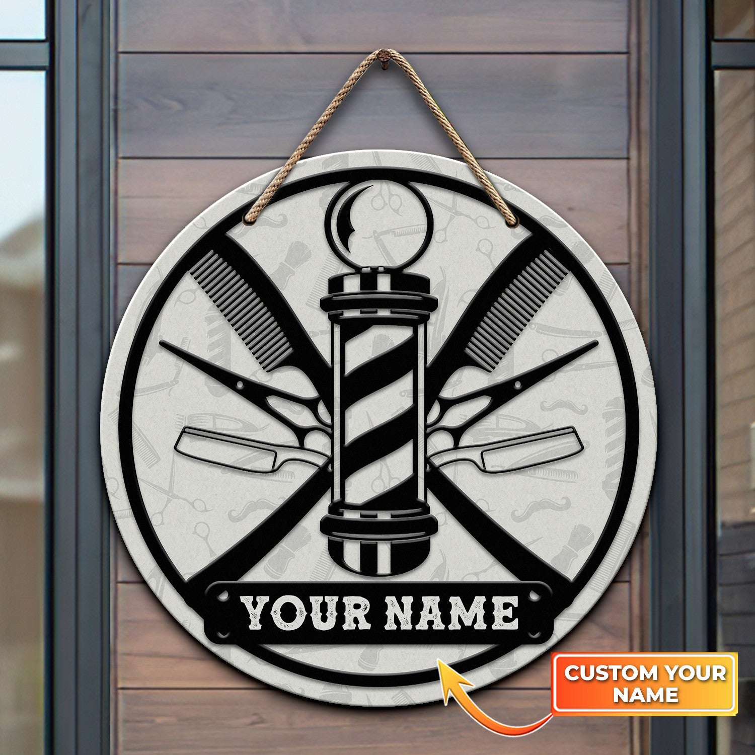Personalized Barber Hair Stylist Wood Sign