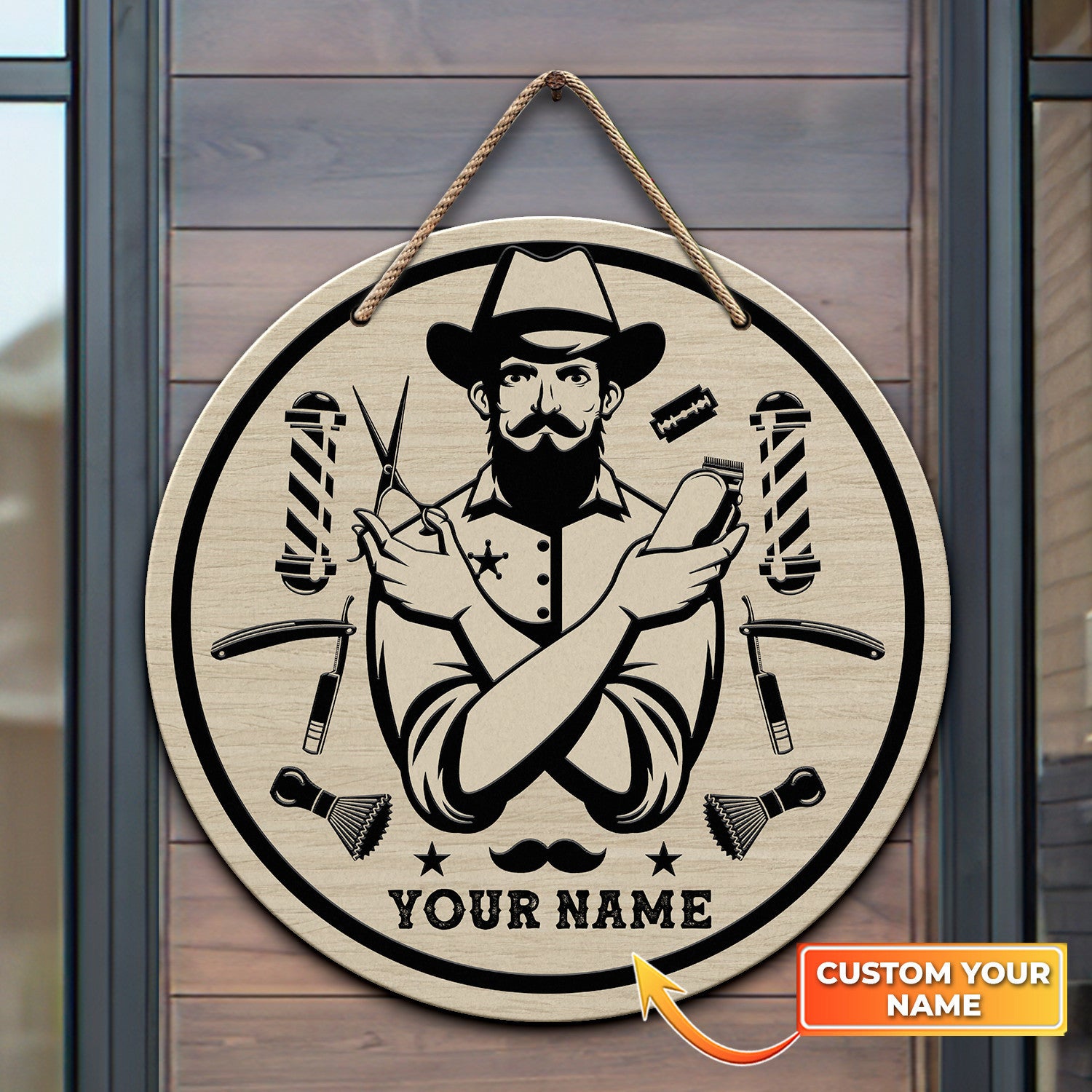 Barbershop Wall Wood Decor Salon Art Hanging Hair Salon Sign Rustic Barber Shop Wood Sign