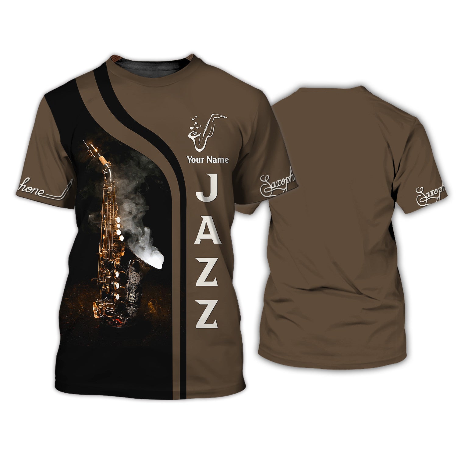 Saxophone Tee Shirt Saxophone Personalized Name 3D Tshirt Gift For Saxophonist
