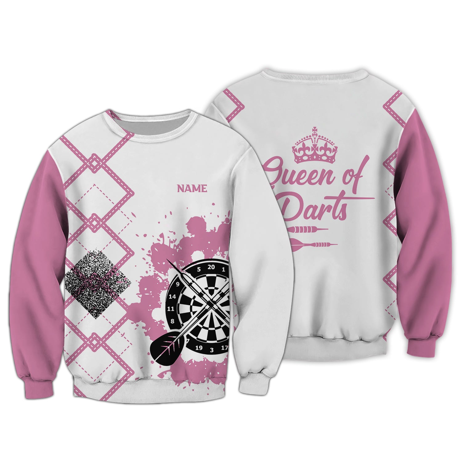 Personalized Name Queen Of Darts 3D Printed Shirts