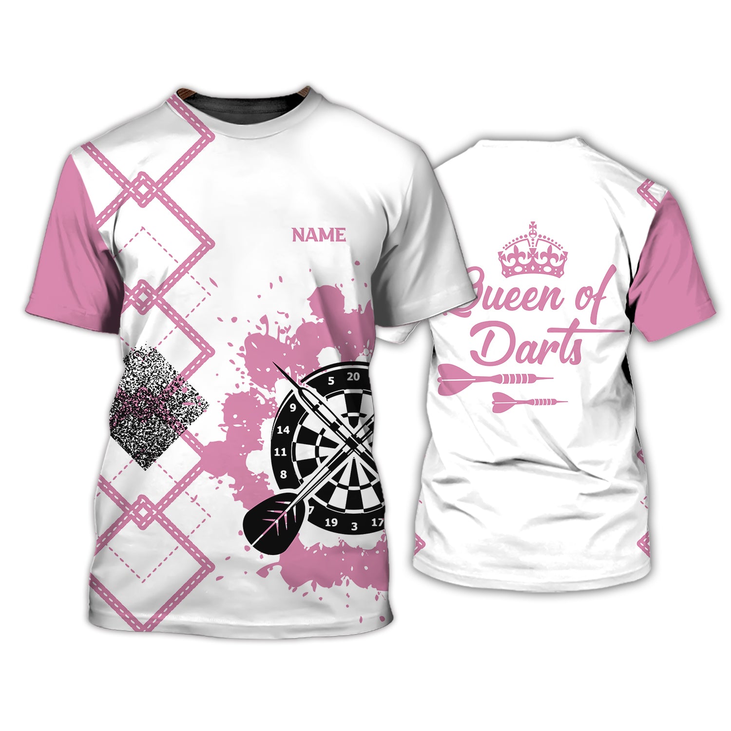 Personalized Name Queen Of Darts 3D Printed Shirts