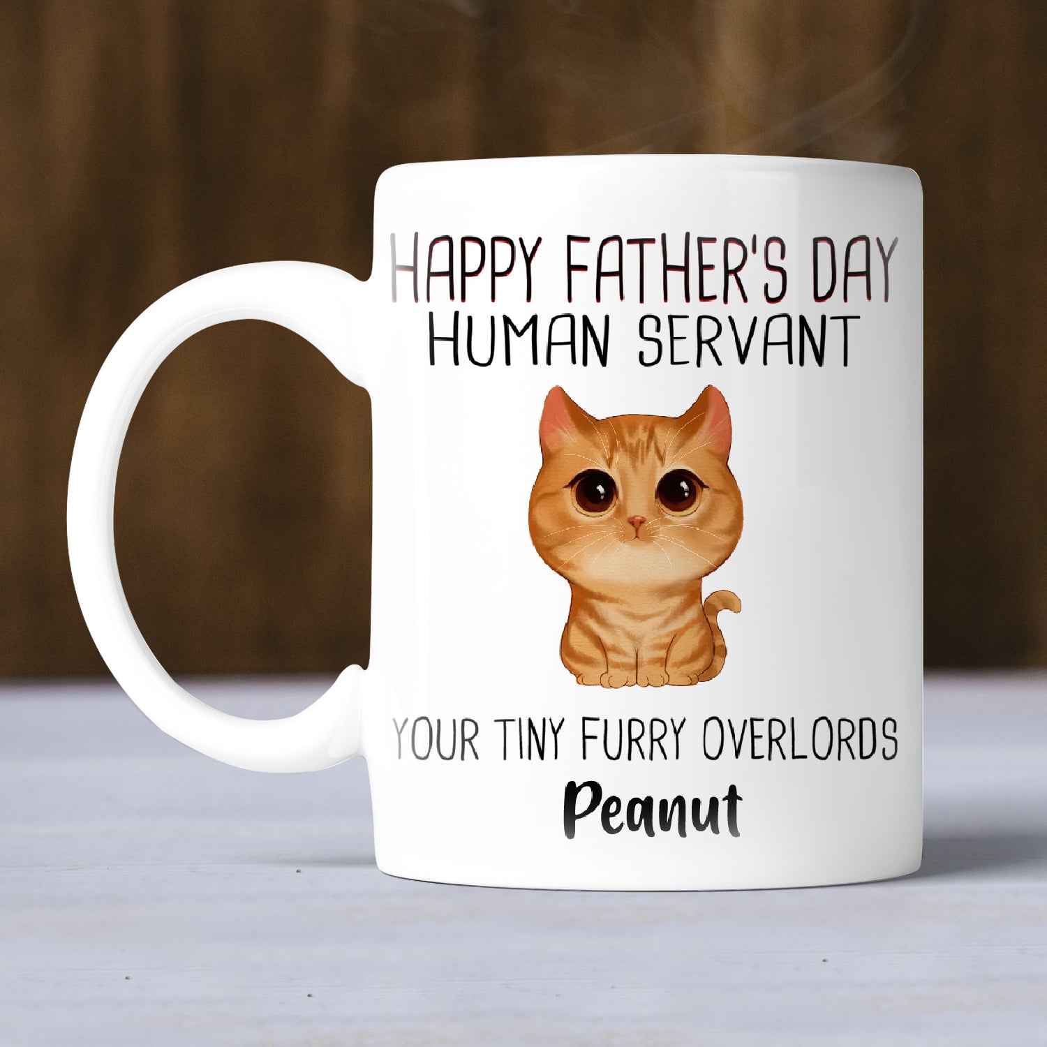 Watercolor Cute Cats Happy Father‘s Day Cat Human Servant Personalized Mug