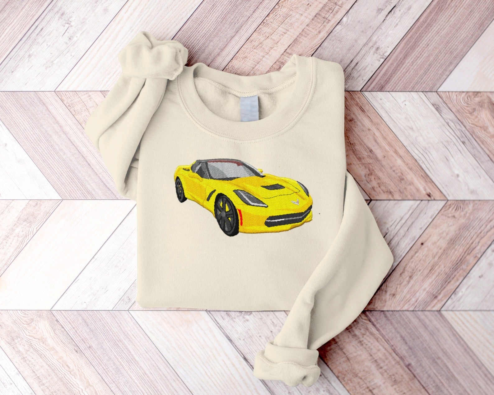 Custom Car Portrait Embroidered Sweatshirt, Embroidered Hoodie, Sketch from Photo Embroidered Shirts, Photo Shirts, Color Filled, Portrait from Photo Embroidered Shirts