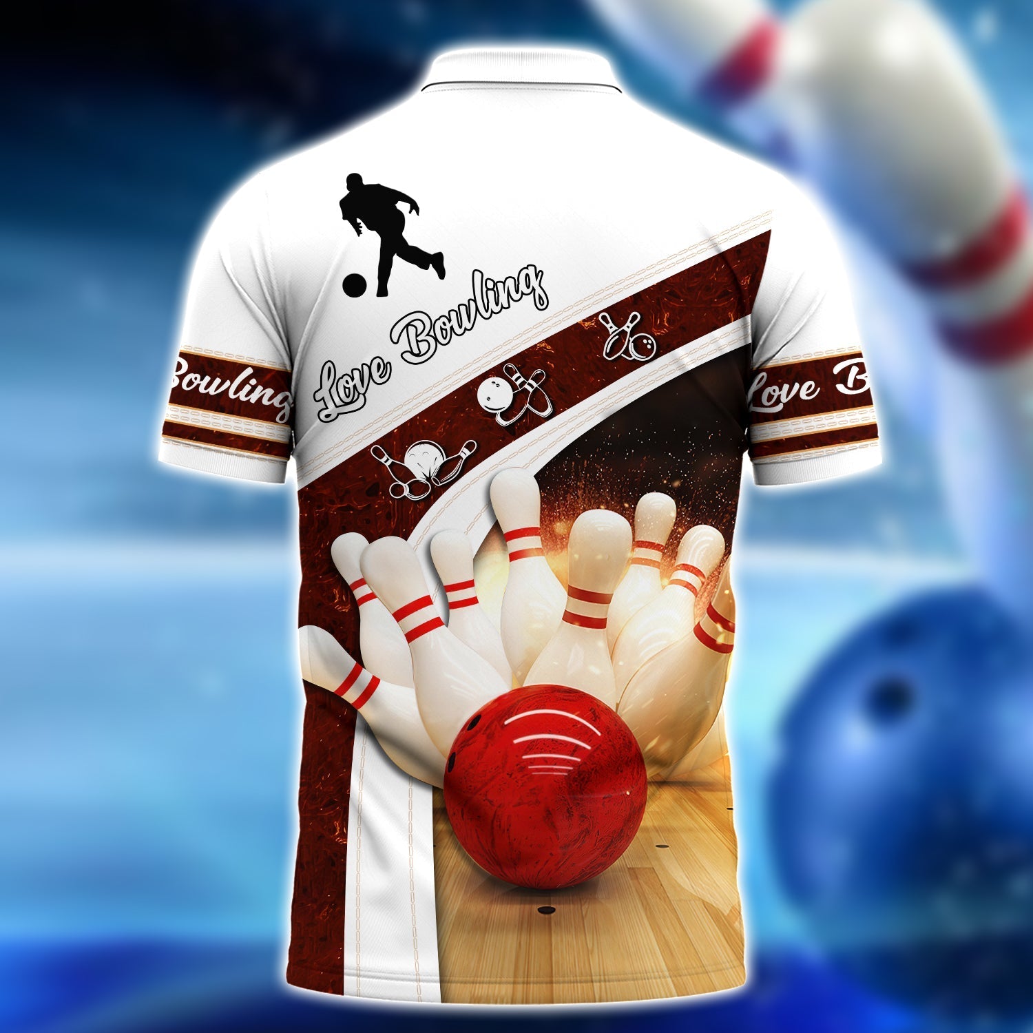 Love Bowling - Personalized Name 3D Polo Shirt 178 - TD96