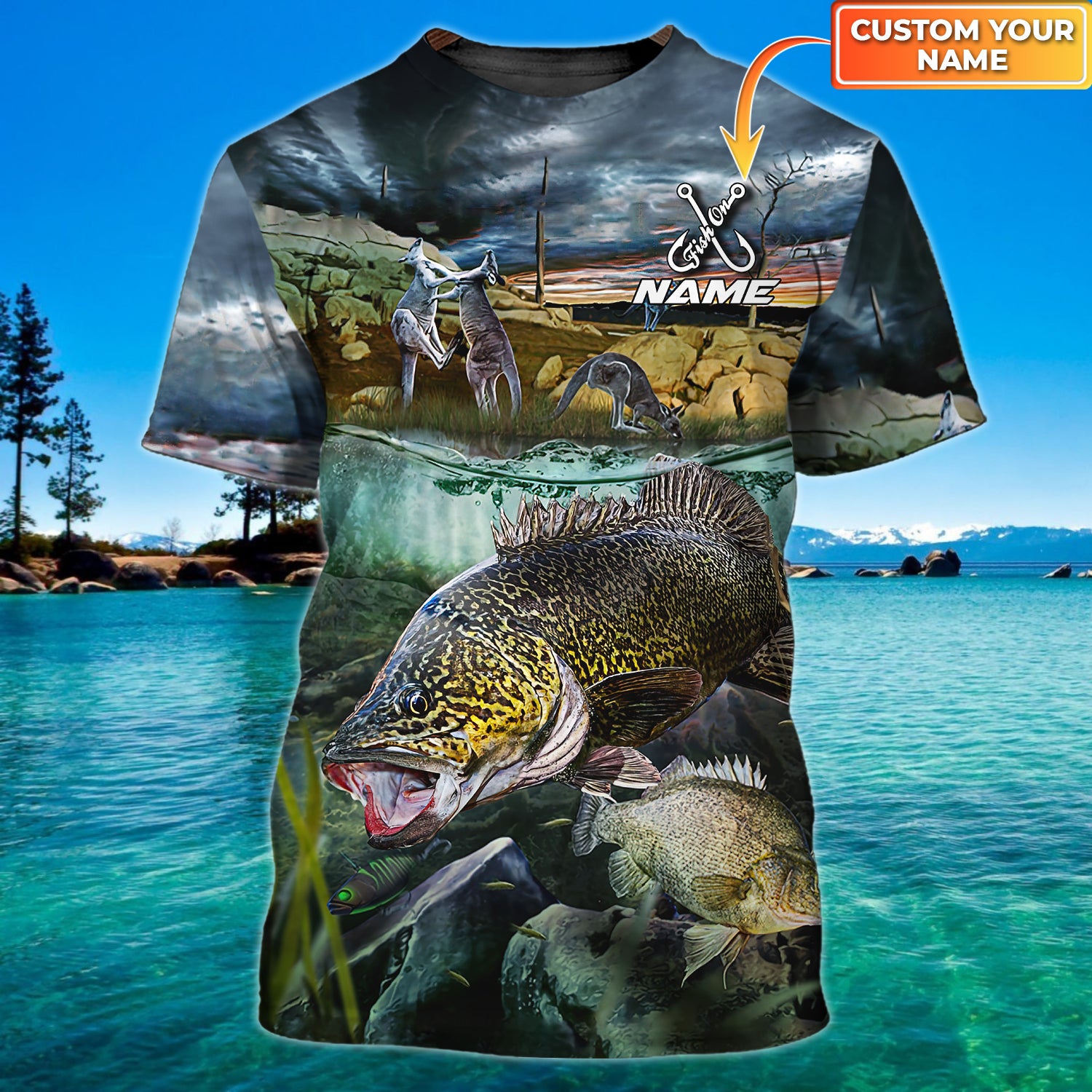 Fishing Personalized Name 3D T Shirt 190, Nvc97