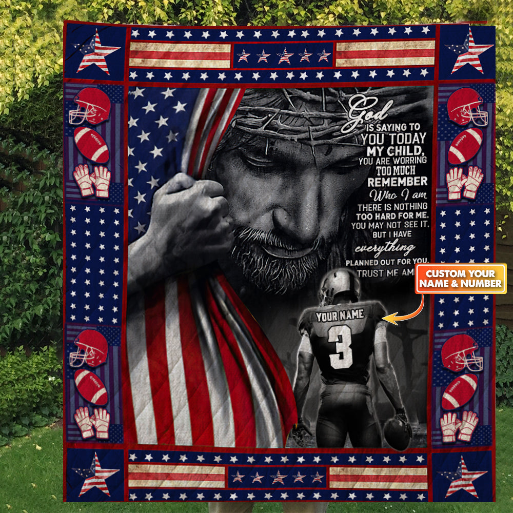 Football God Is Saying To You Personalized Name 3D Blanket 1 - Nvc97