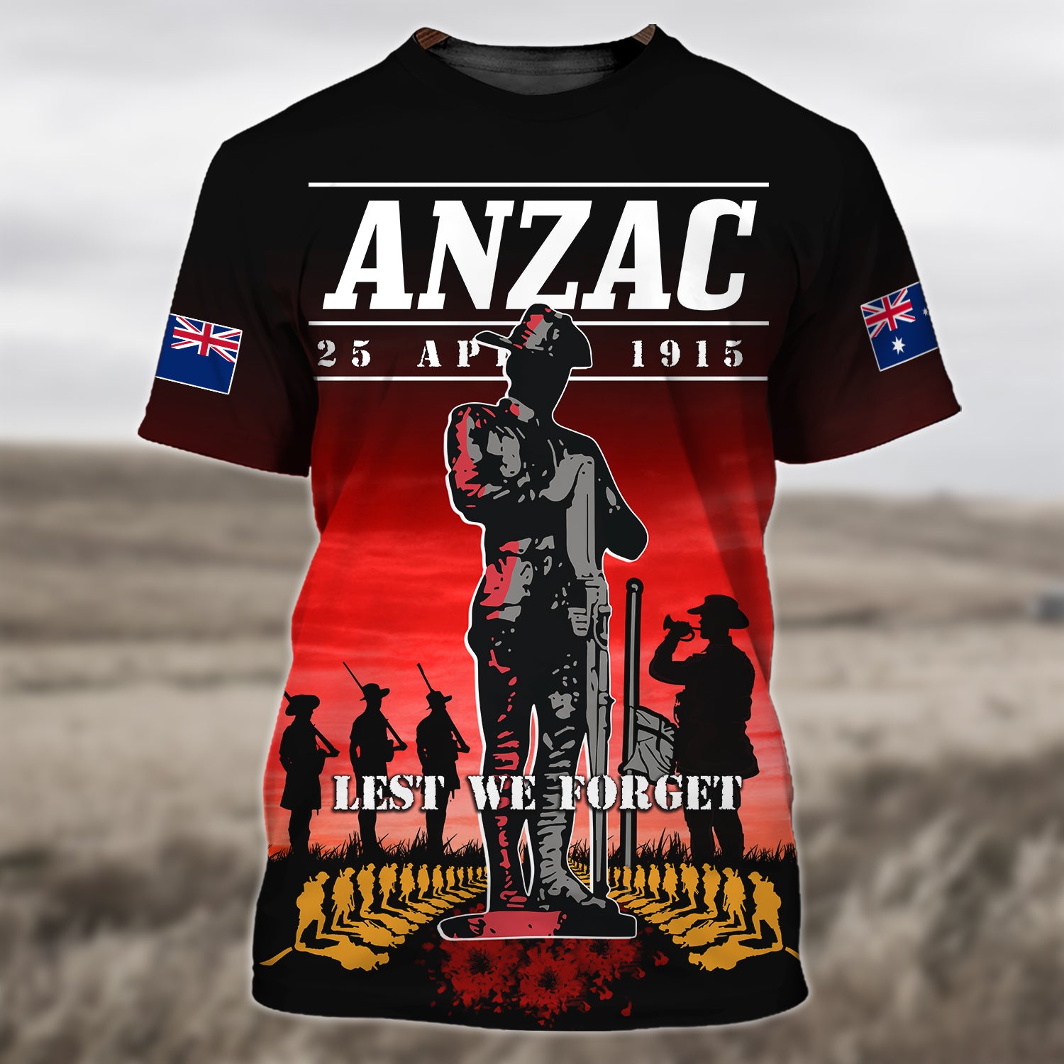 Anzac Day 25 April, Lest We Forget 3D Tshirt 183, Nvc97