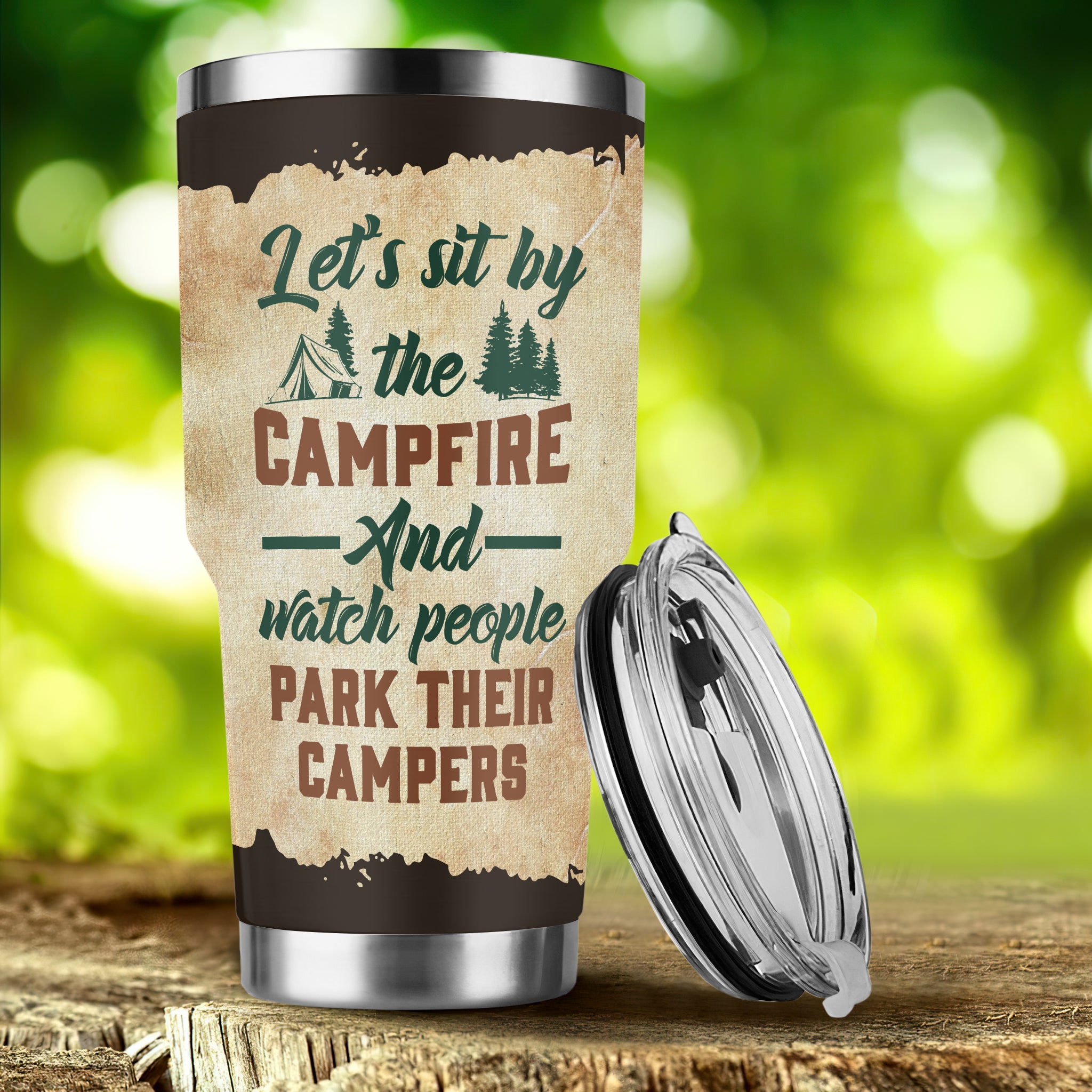 Let's Sit By The Campfire - Personalized Name Tumbler 22 - Nvc97