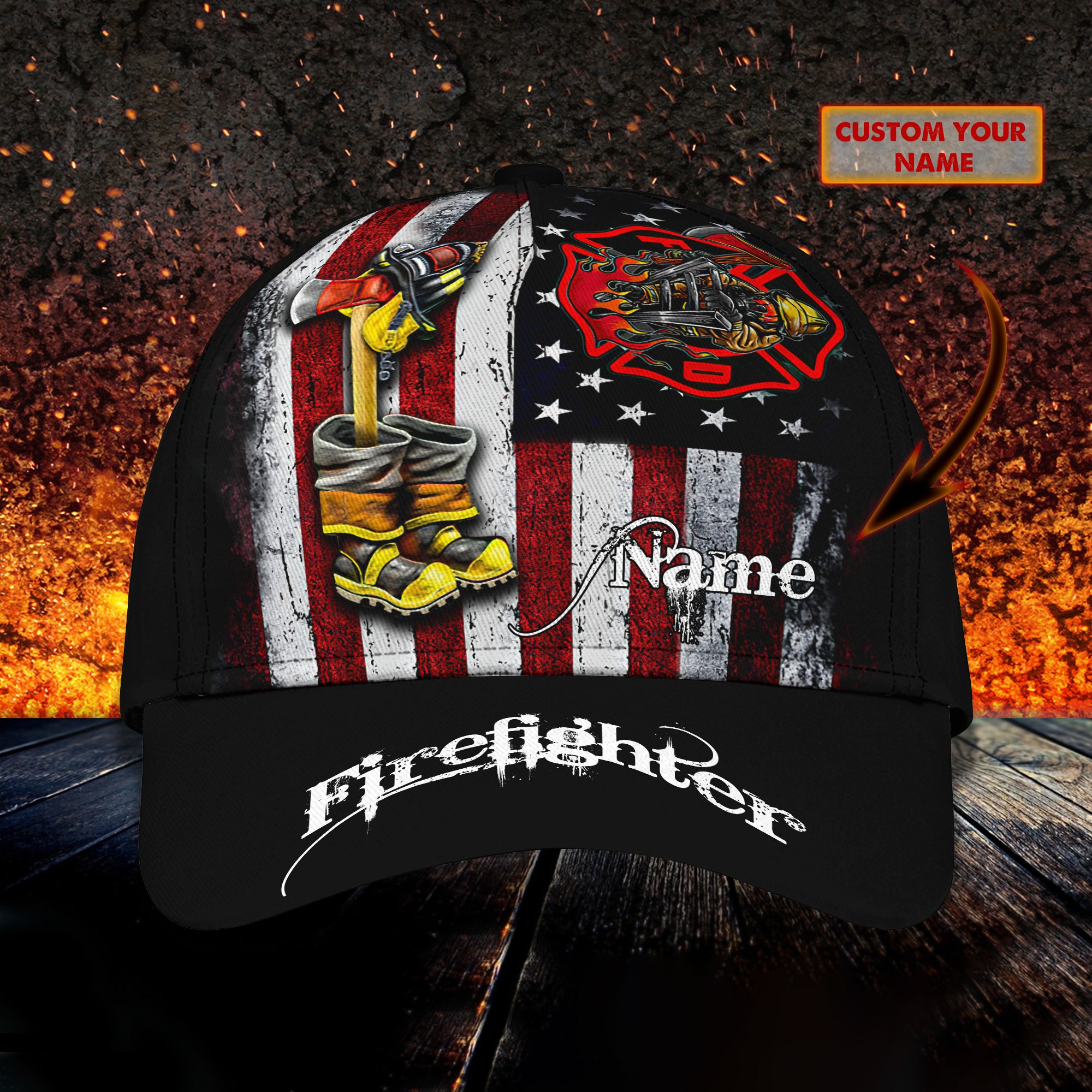Firefighter 18 - Personalized Name Cap - QA99