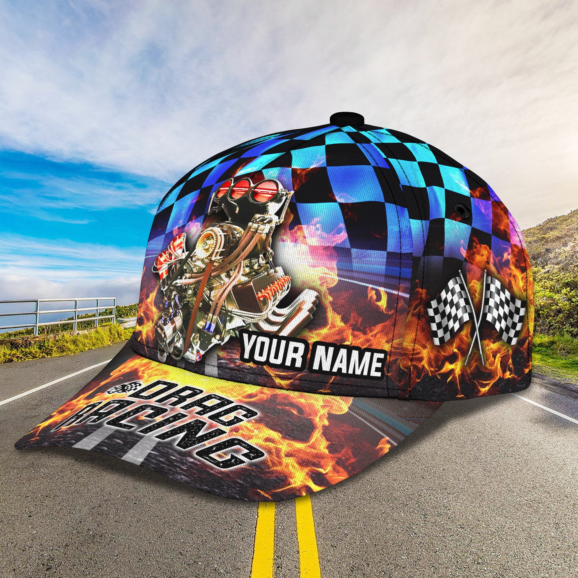 Drag Racing - Personalized Name Cap 24 - Nvc97