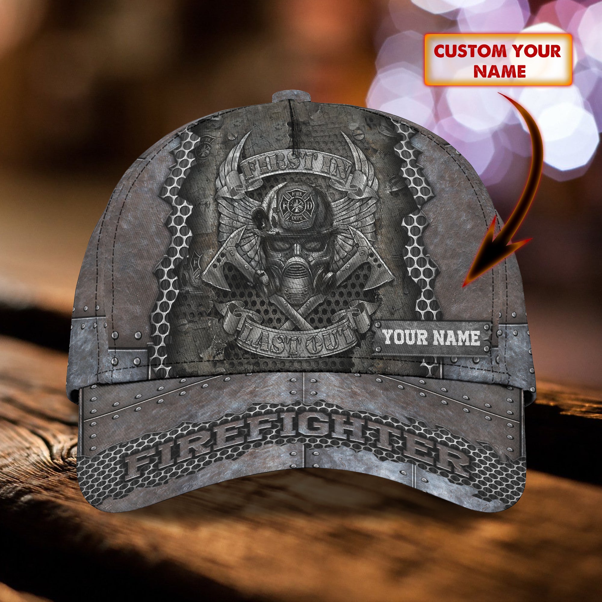 Firefighter - Personalized Name Cap 10 - Nvc97