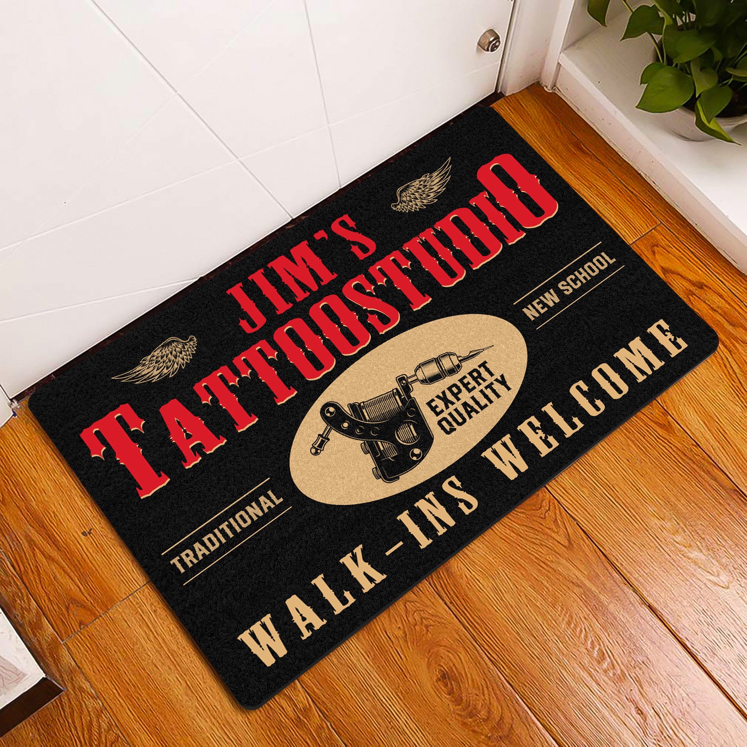 Personalized Tattoo Studio Door Mat, Custom Doormat, Tattoos Doormat
