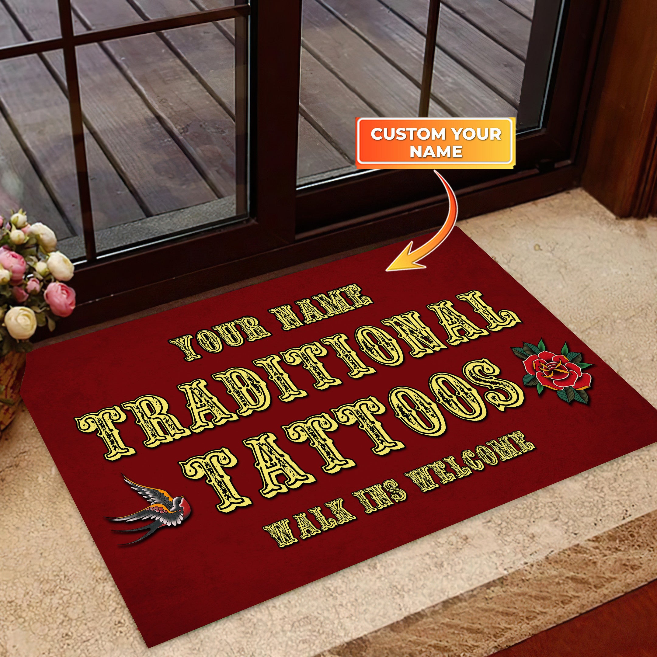 Tattoo Studio Doormat, Custom Doormat, Tattoo Doormat