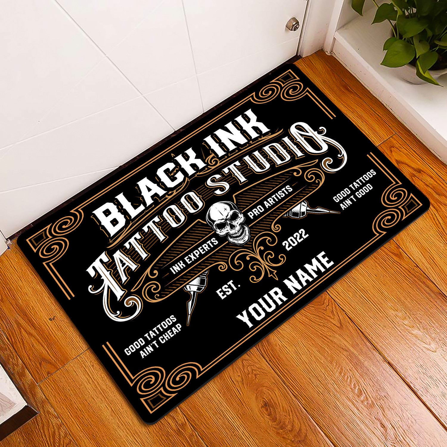 Tattoo Doormat, Tattoo Personalized Tattoo Studio Door Rug