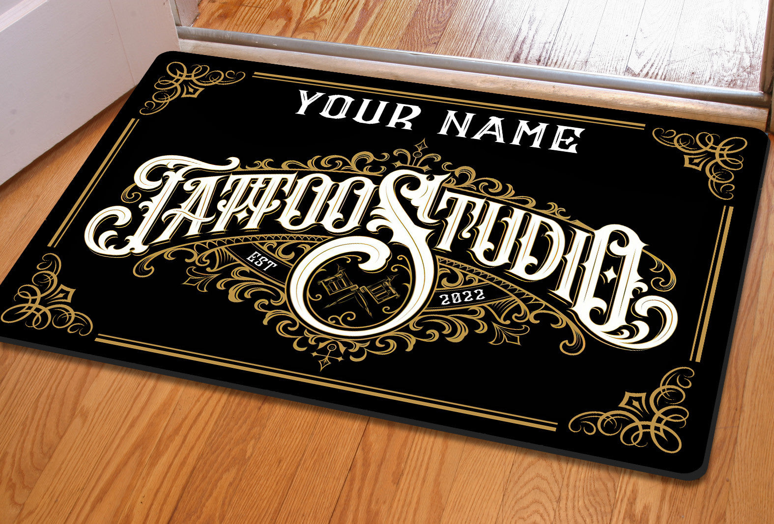 Tattoo Studio Doormat, Tattoo Personalized Tattoo Studio Door Rug