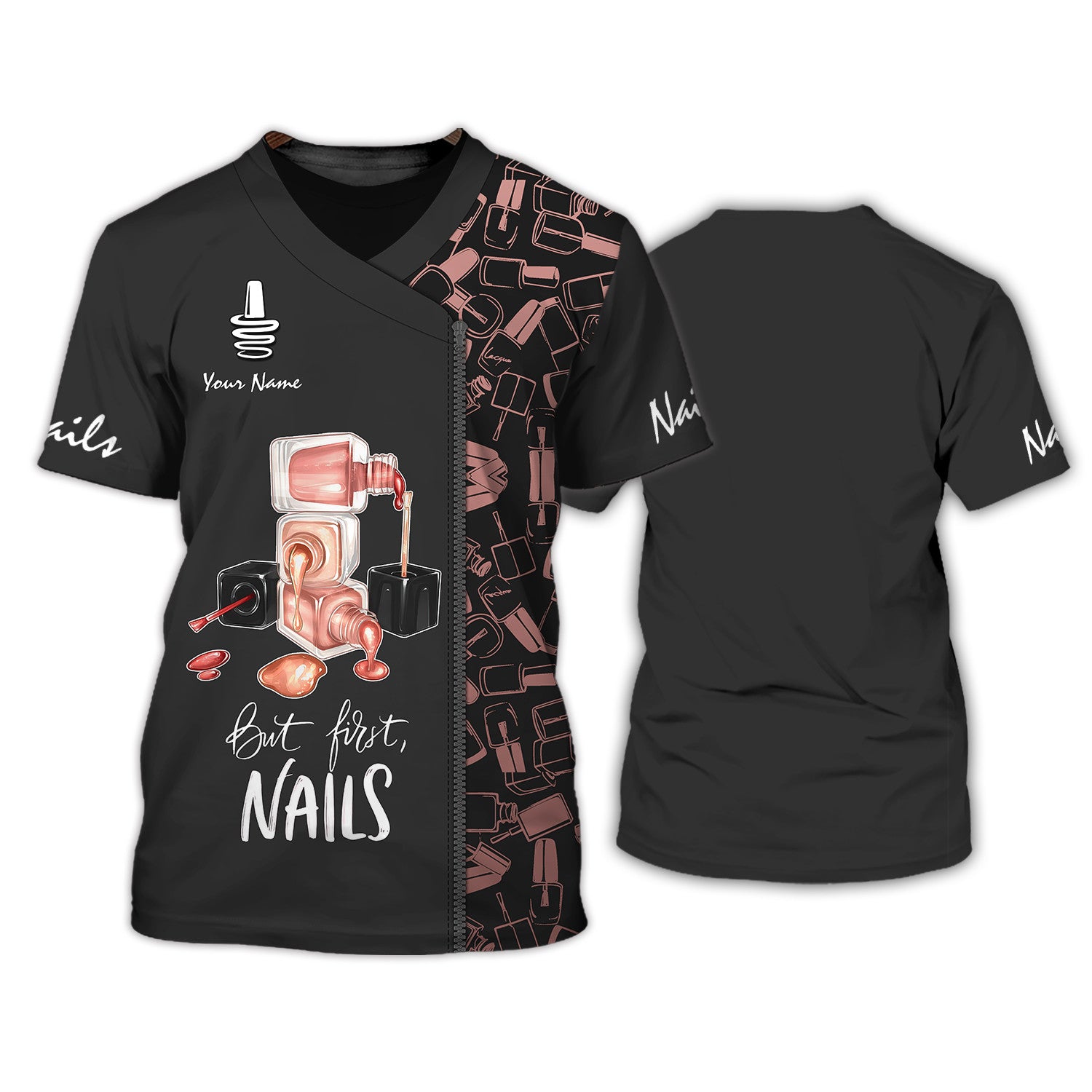 Latest Nail Artist T shirt Custom Nail Salon Uniform Manicurist Gift [ Non Workwear ]