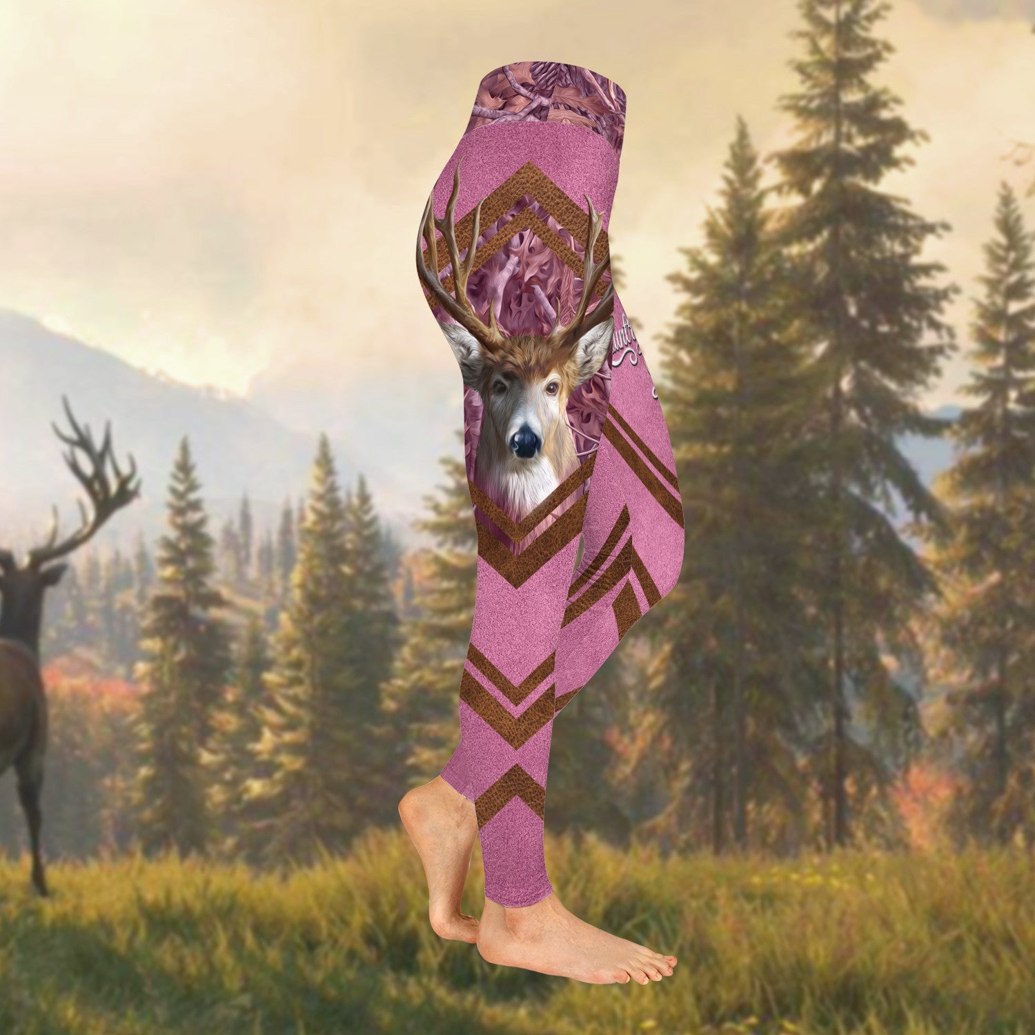 Country Girl Legging Pink Hunting Pattern 3D Legging 01