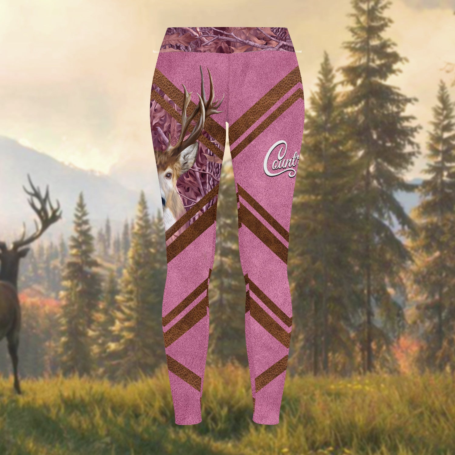 Country Girl Legging Pink Hunting Pattern 3D Legging 01