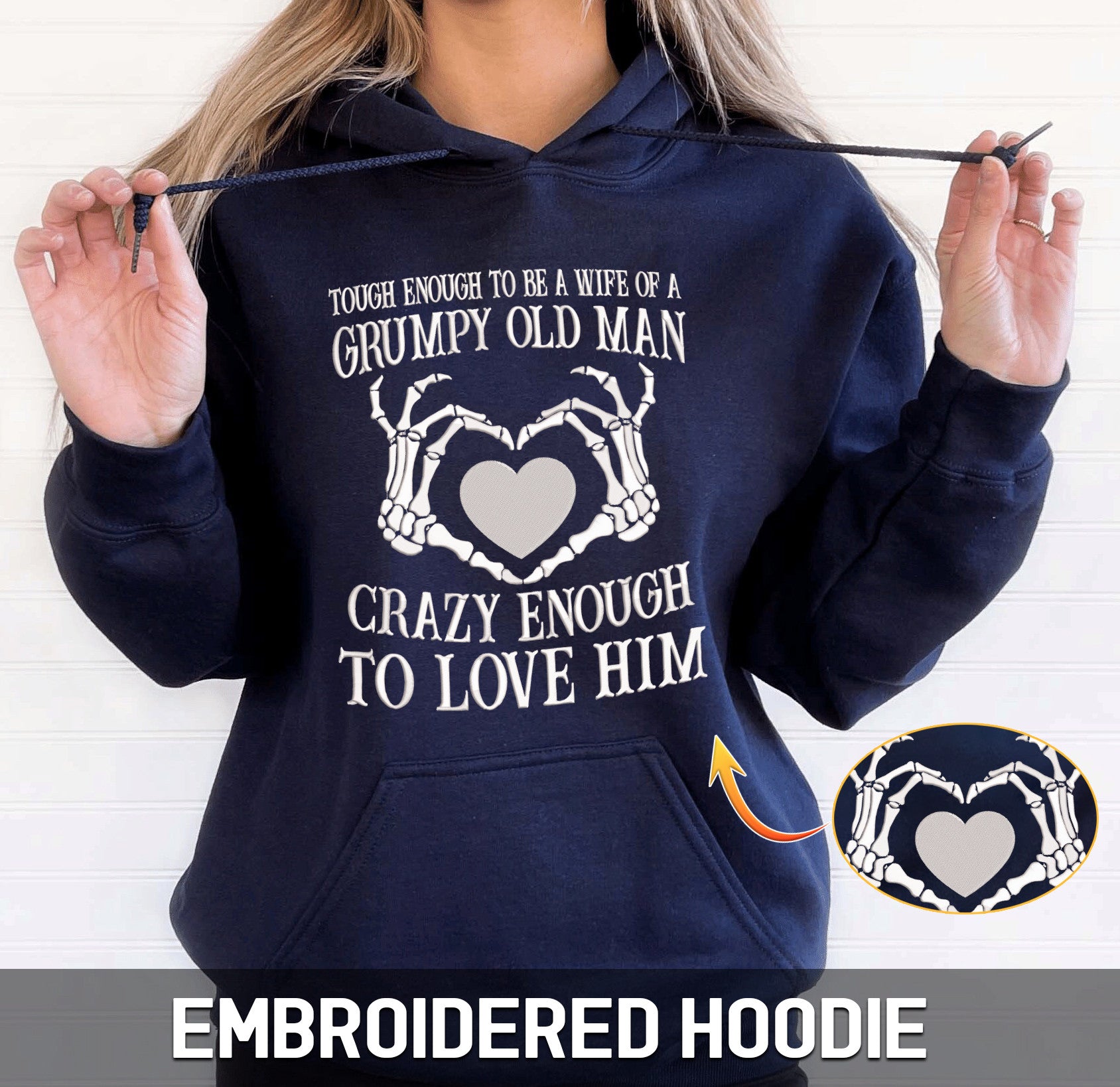 Embroidered Sweatshirt Hoodie - Tove Love Him