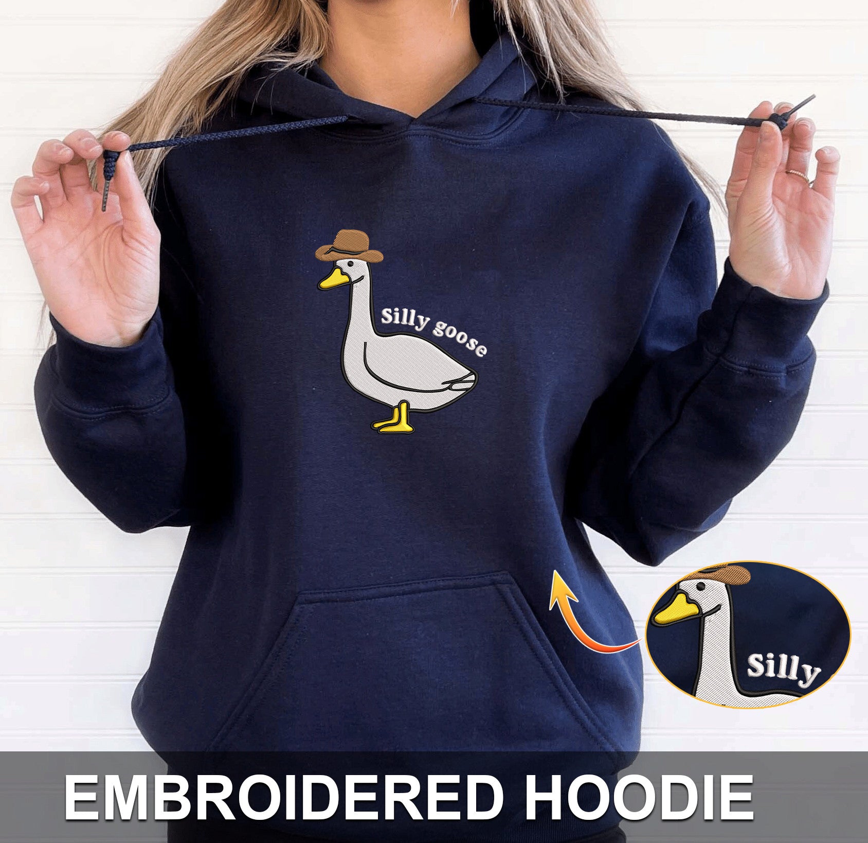 Embroidered Silly Goose Sweatshirt, Silly Goose Shirt, Funny Sweatshirt, Funny Embroidered Shirt