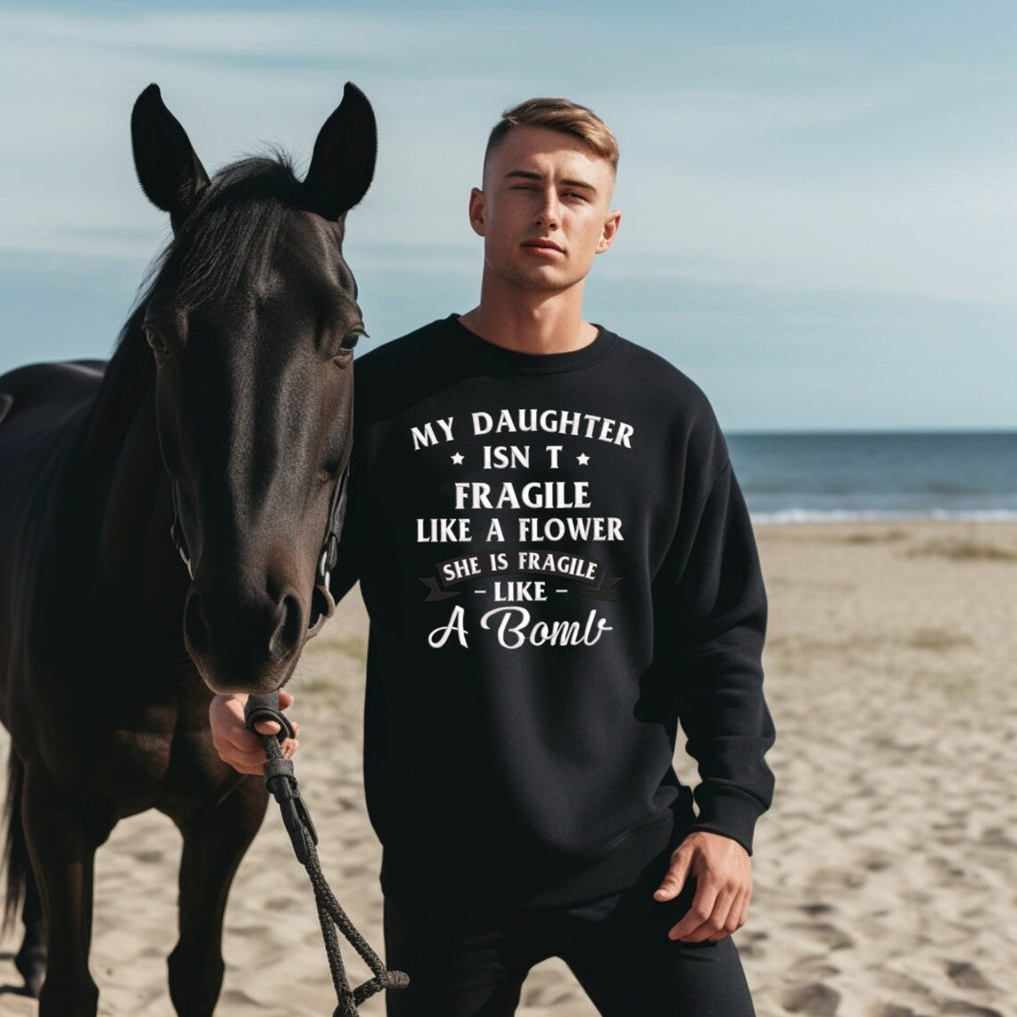 Embroidered Sweatshirt Hoodie My Daughter