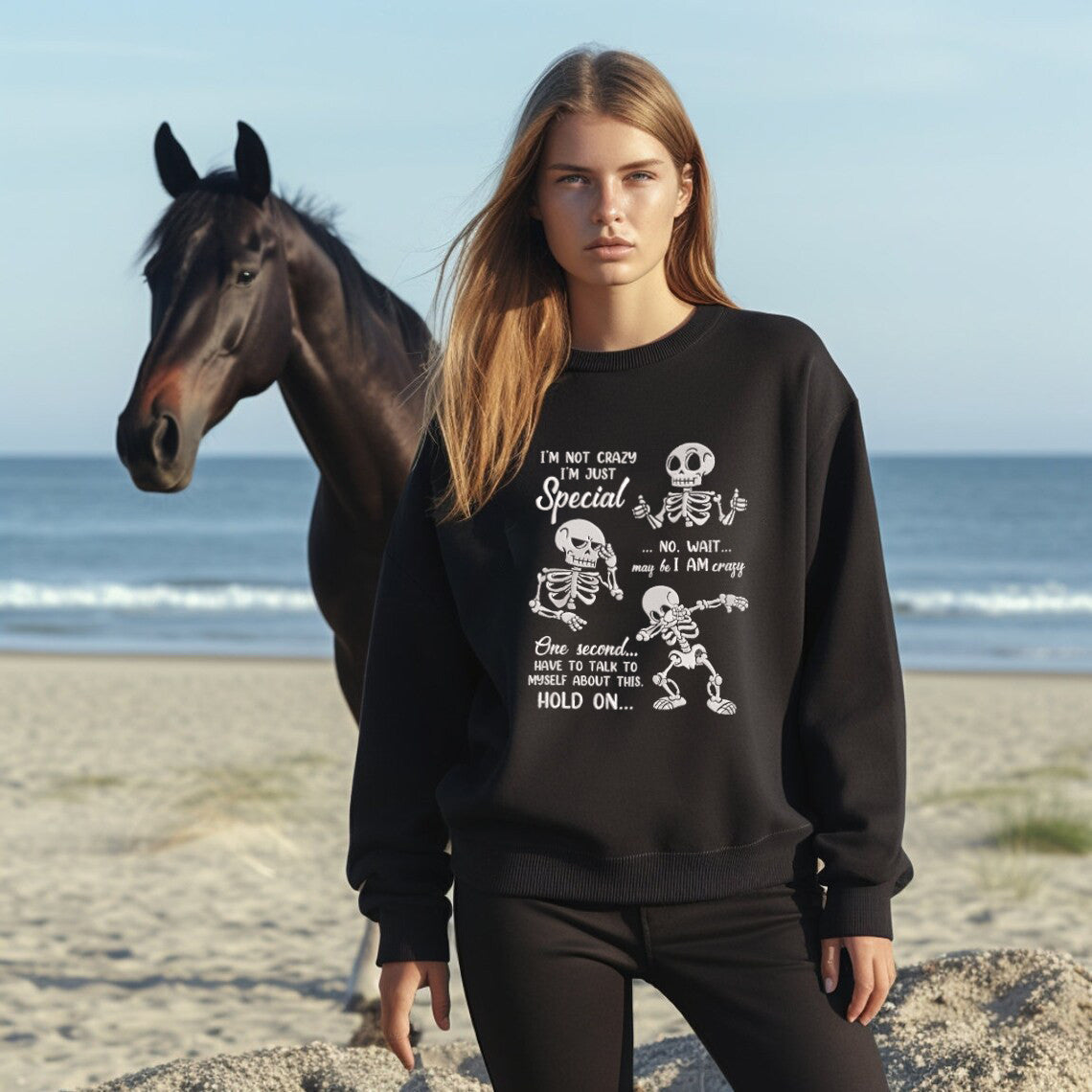 I'm Not Crazy I'm Special Embroidered Sweatshirt Hoodie