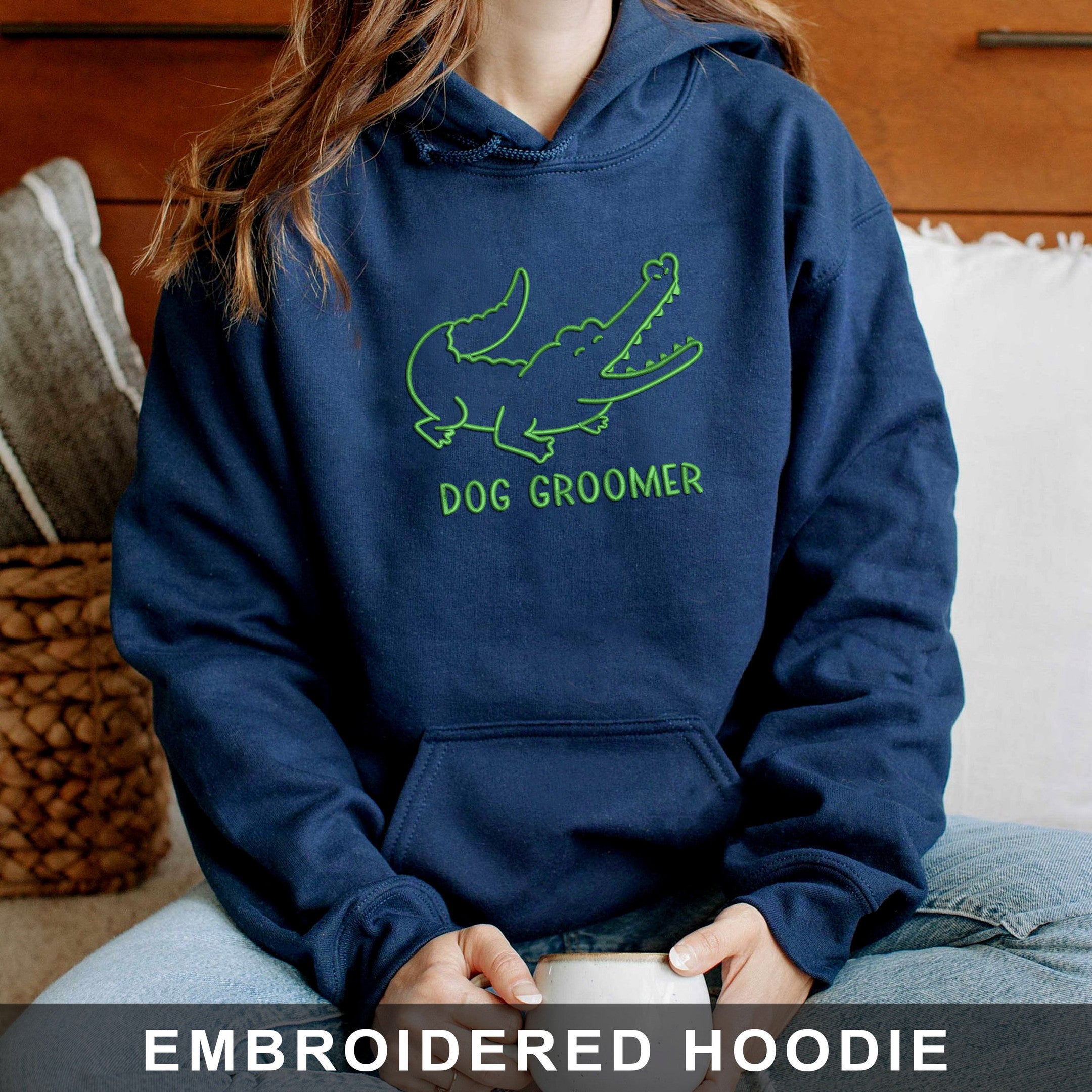 Embroidered Sweatshirt, Hoodie Dog Groomer