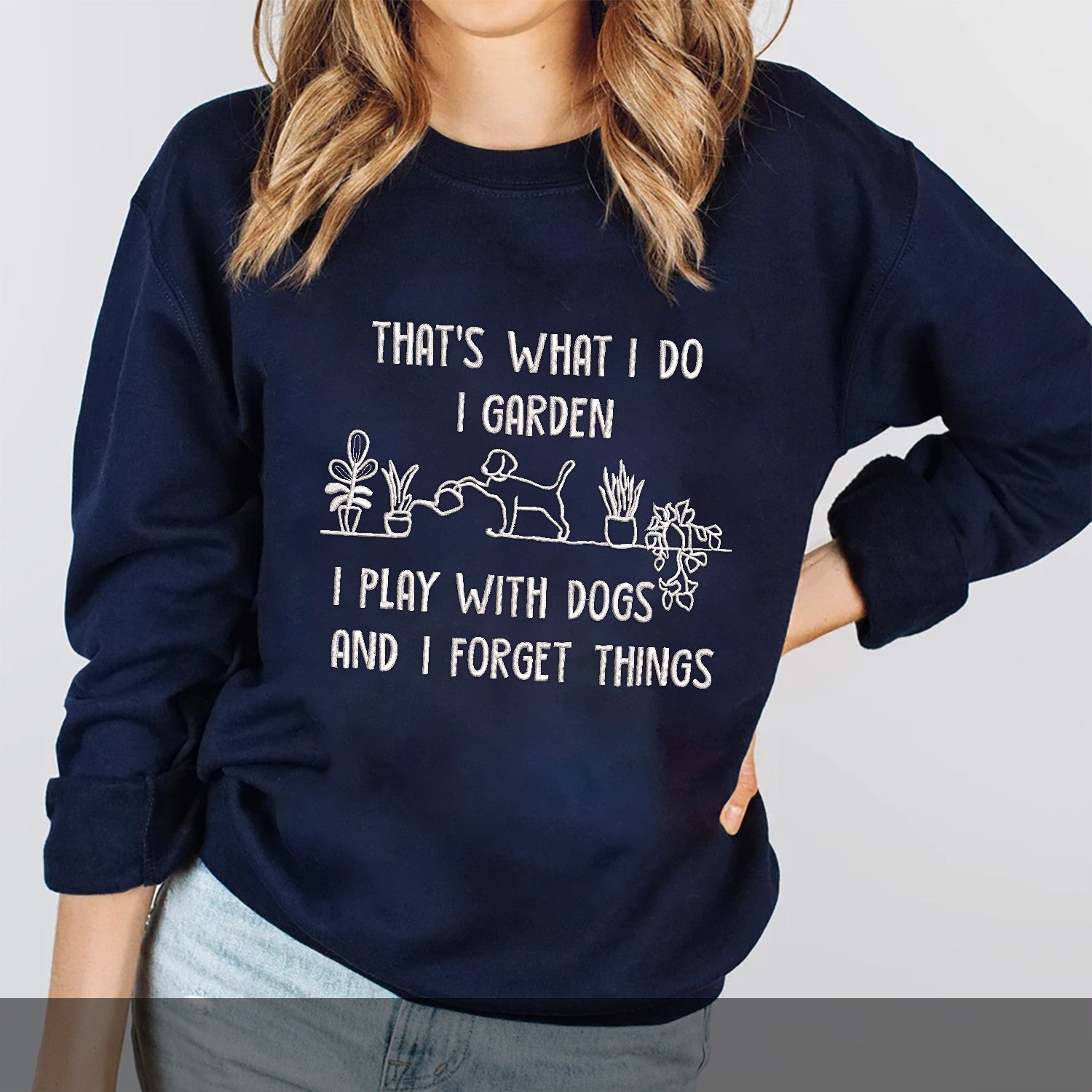 Love Dog And Garden Embroidered Sweatshirt