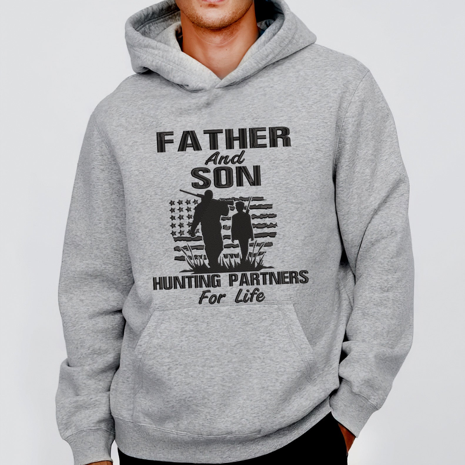 Father And Son Hunting Partners For Life Embroidered Sweatshirt - Embroidered Hoodie Tad