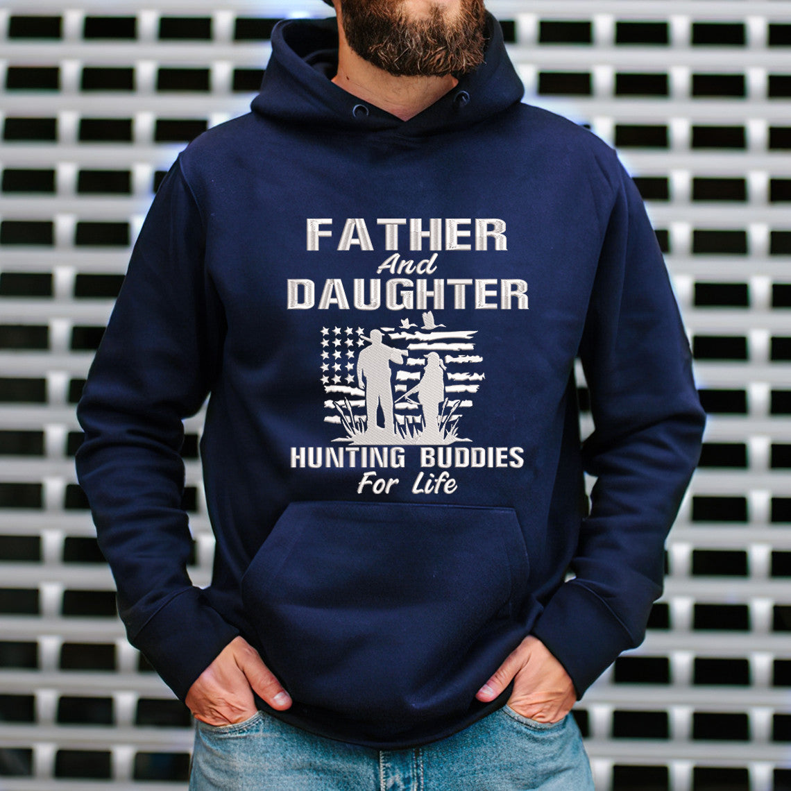 Father And Daughter Hunting Buddies For Life Embroidered Sweatshirt - Embroidered Hoodie Tad