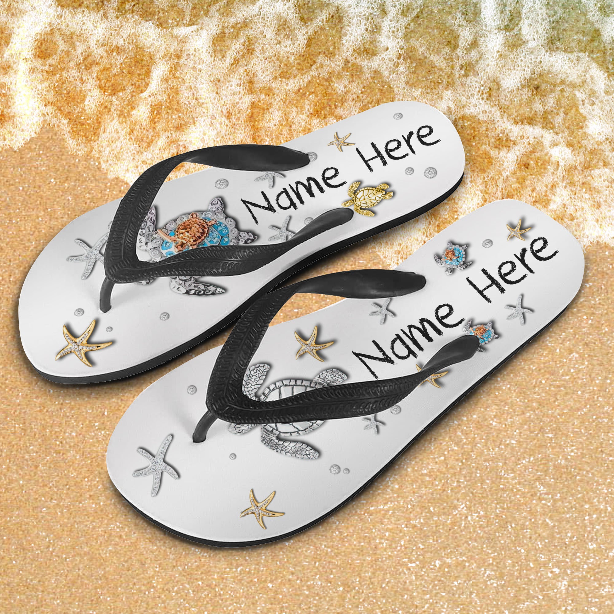 Custom Flip Flops - Sea Turtle - Fuly 1