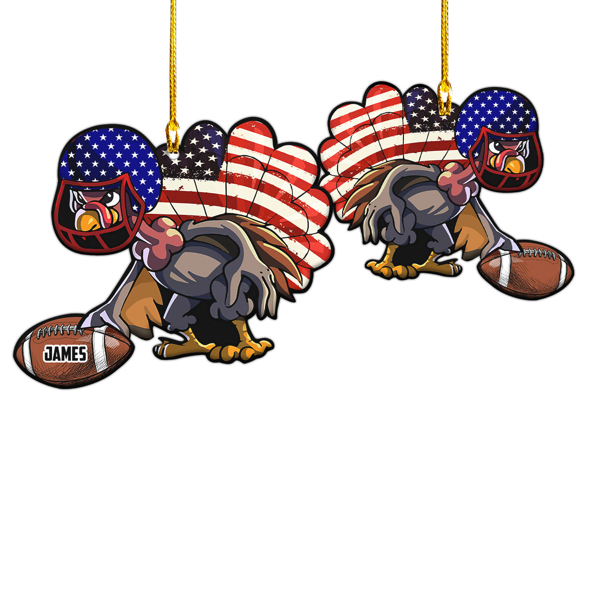 Custom Shape Ornament Turkey Touchdown American Gift For Thanks Giving Home Decor