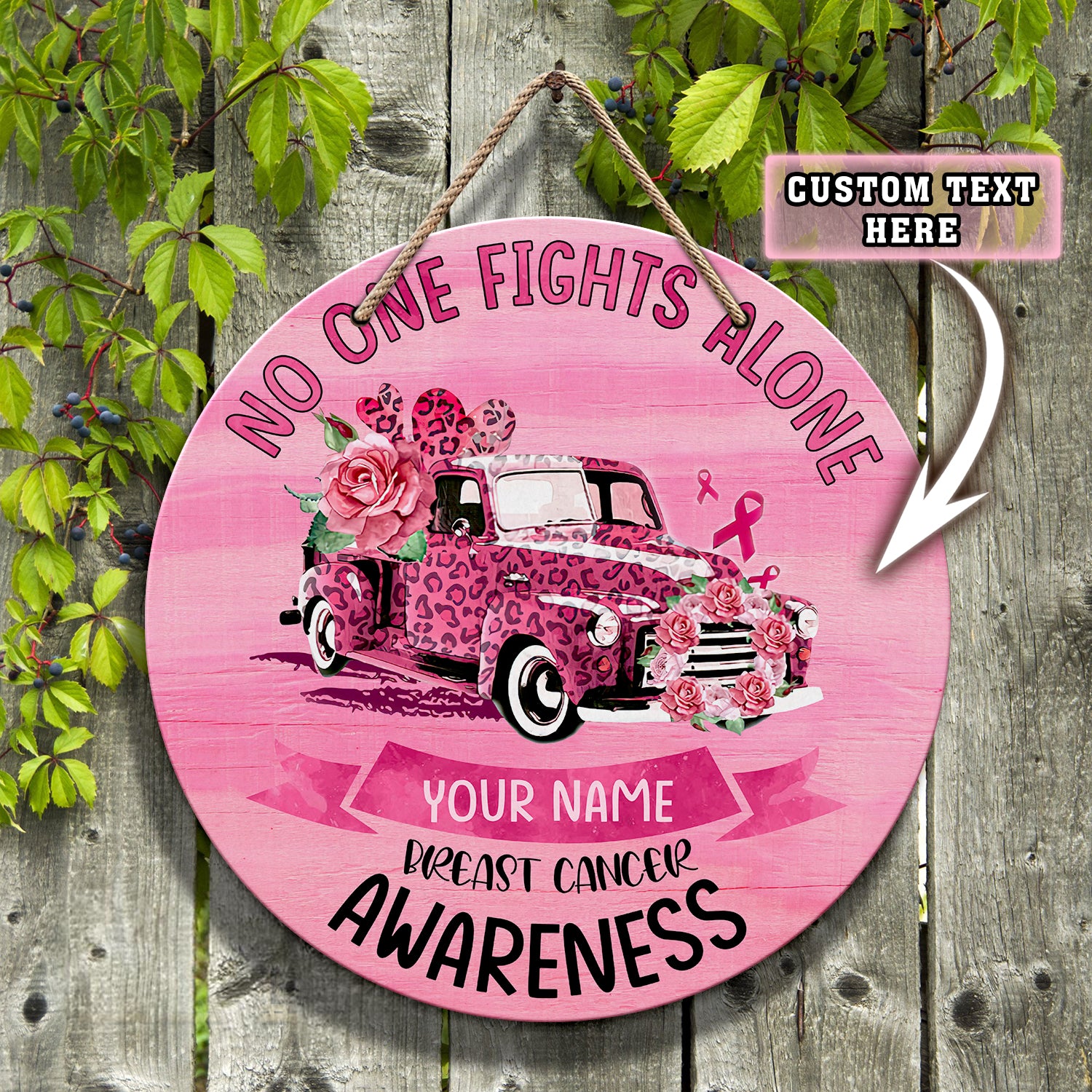 Custom Wooden Sign - Breast Cancer Warrior - Fuly 21