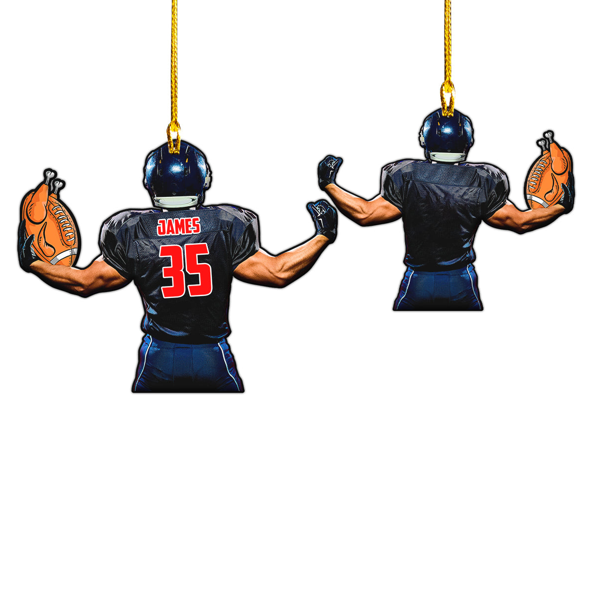 Custom Shape Ornament Turkey American Football Gift For Thanks Giving Home Decor