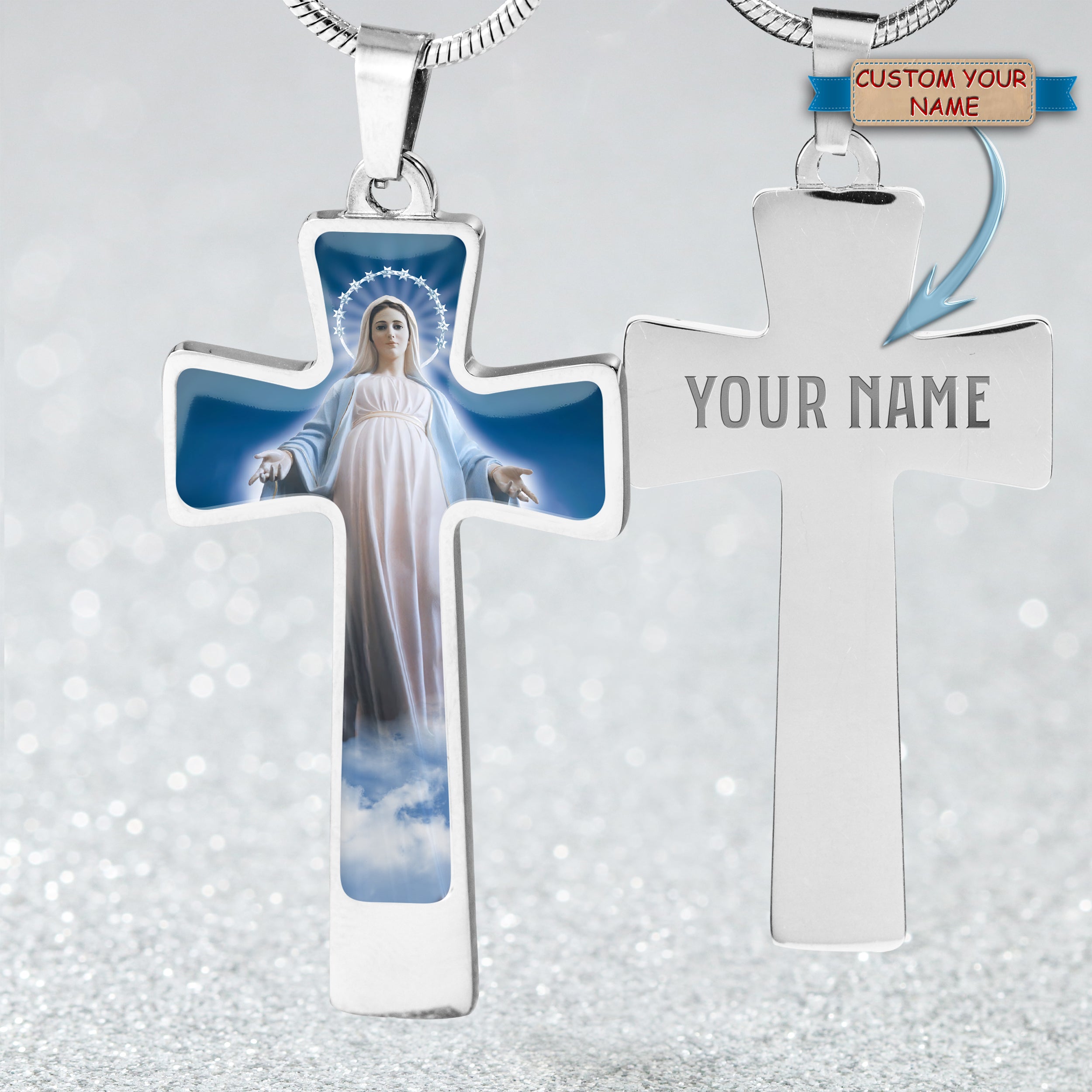 Mary of Jesus - Custom Cross Necklace - QA99 - 73