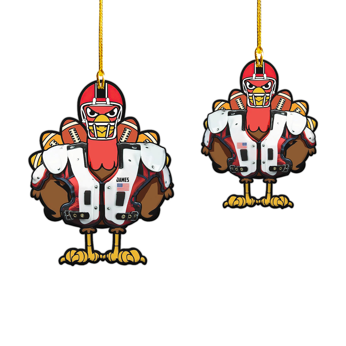 Custom Shape Ornament Turkey American Football Gift For Thanks Giving Home Decor
