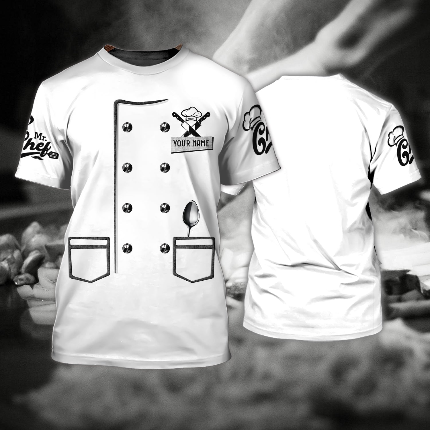 Chef 05 - Personalized Name 3D T Shirt - 16hb