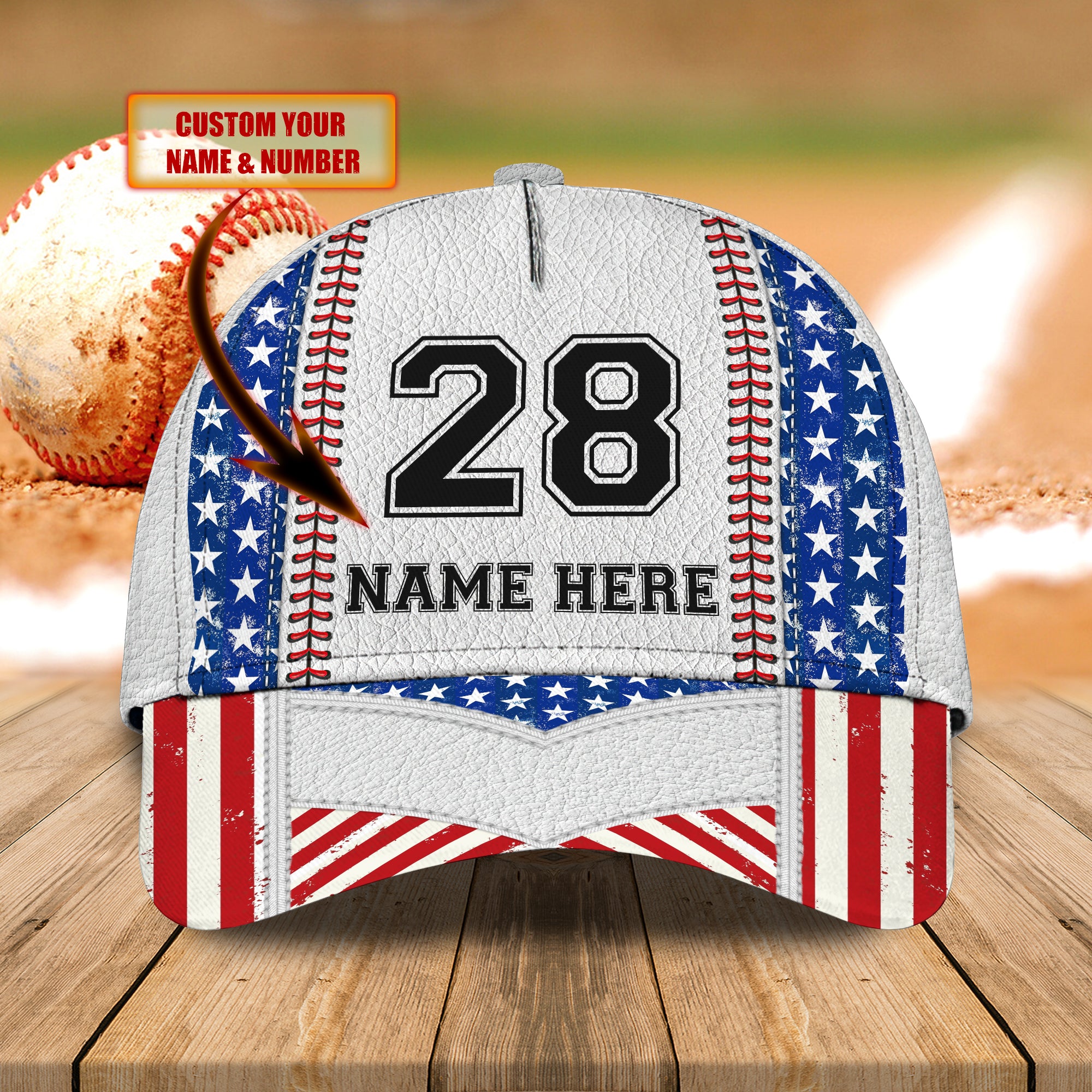 Baseball - Personalized Name Cap 3 - Nvc97