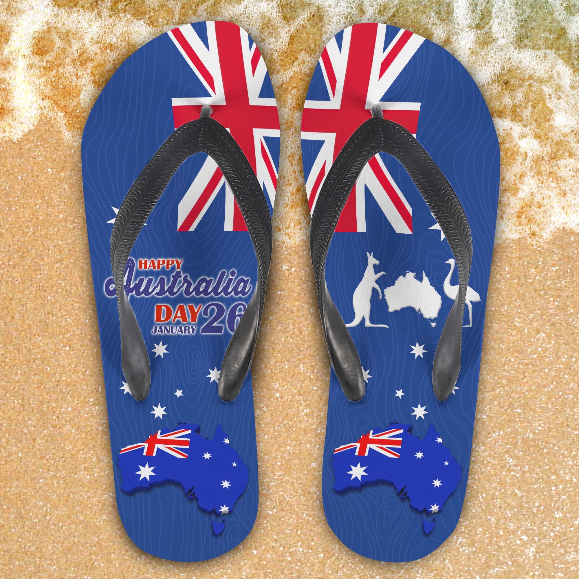 Australia Day 3D Flip Flops 1