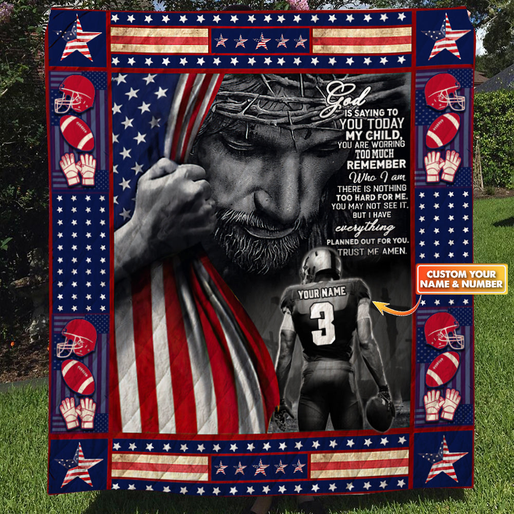 Football God Is Saying To You Personalized Name 3D Blanket 1 - Nvc97