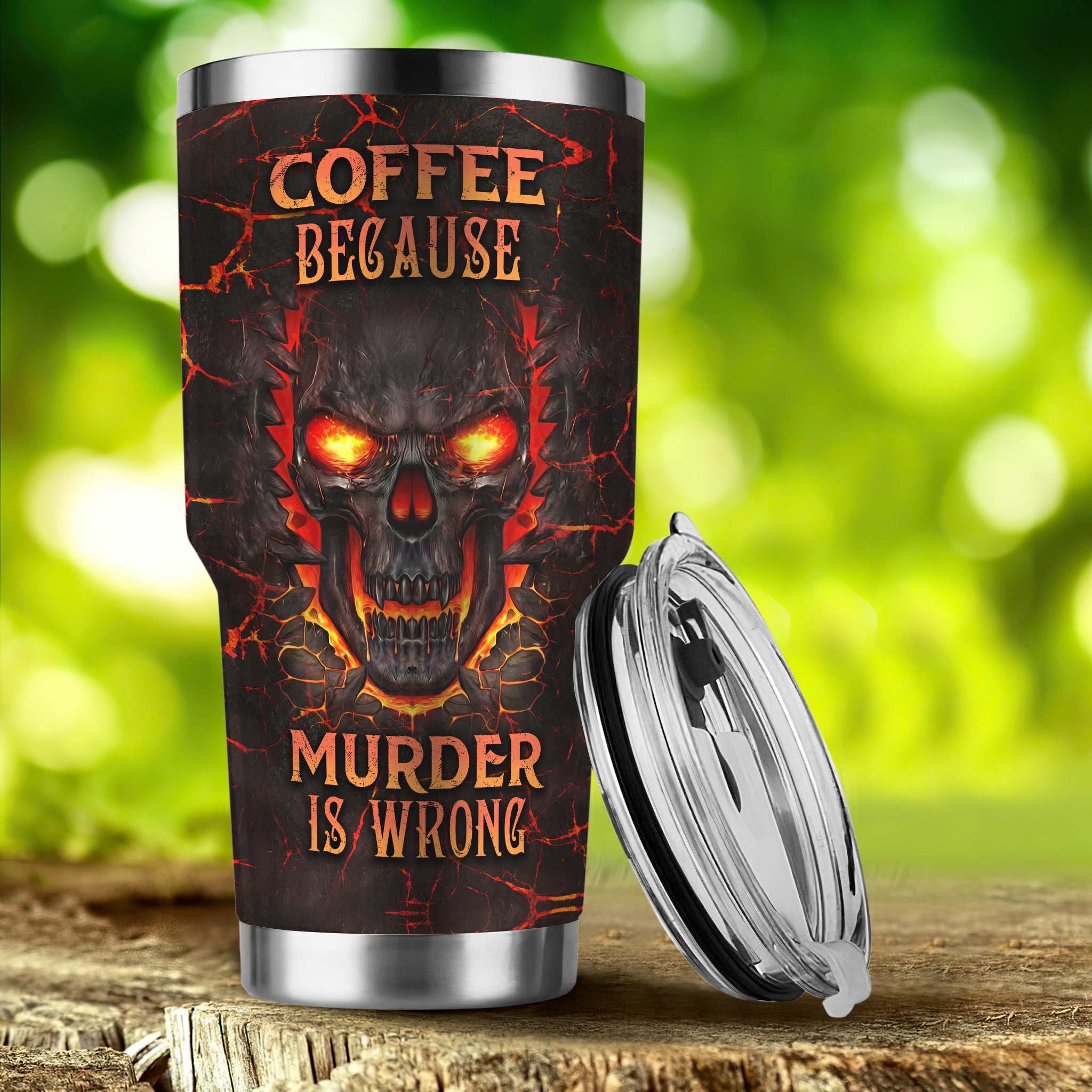 Skull Coffee - Personalized Name Tumbler 16 - Nvc97