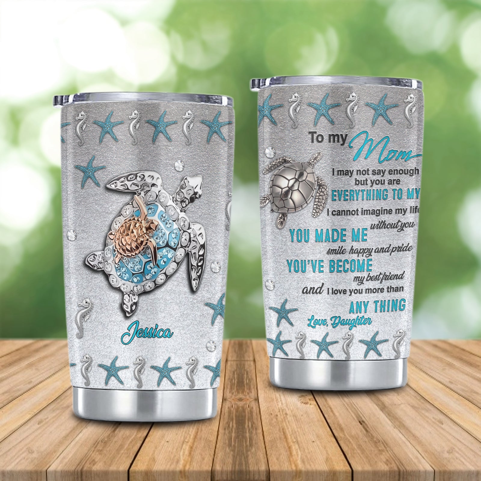 Turtle To My Mom - Personalized Tumbler