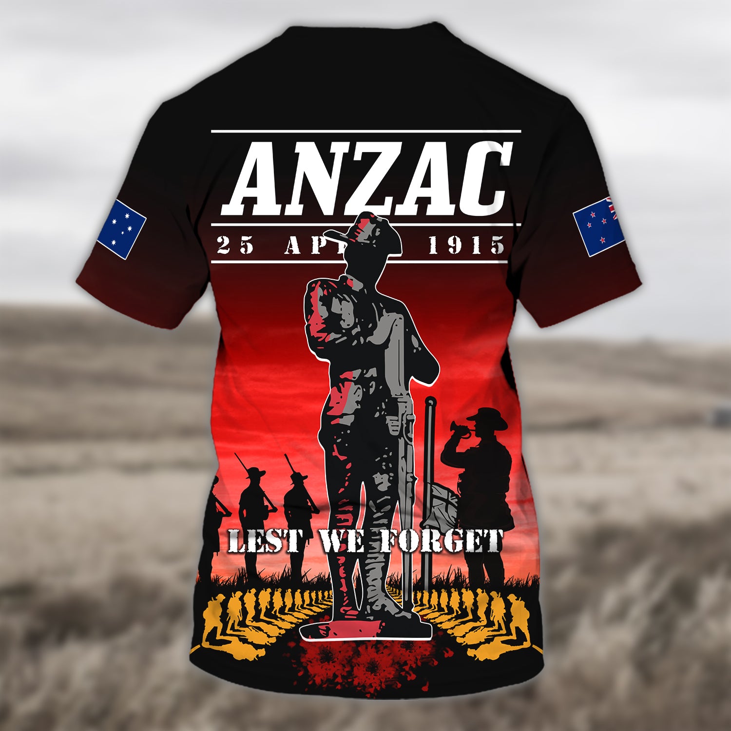 Anzac Day 25 April, Lest We Forget 3D Tshirt 183, Nvc97